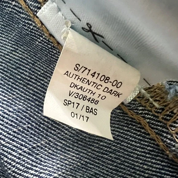 Old Navy Denim Jacket Womens Medium Dark Wash Stretch Trucker Jean Jacket 3745 - Picture 4 of 8